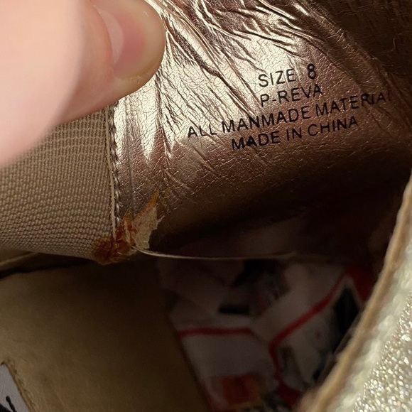 Steve Madden Gold Glitter Heels Booties - Picture 4 of 6